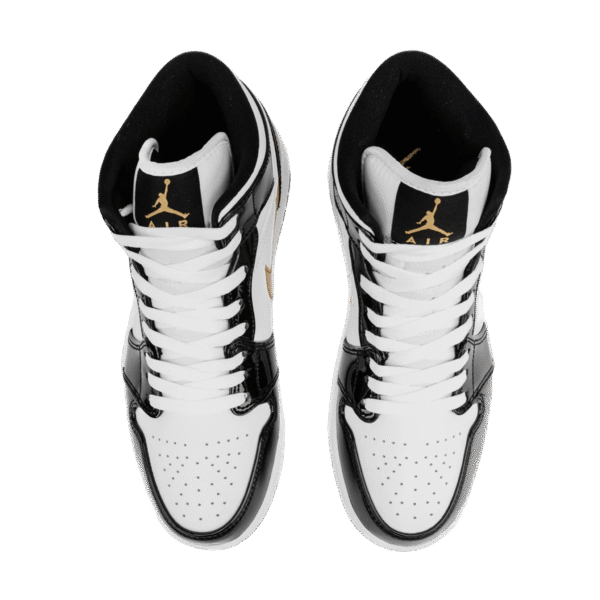 Air Jordan 1 Retro Mid SE Patent Black Gold