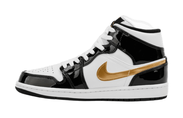 Air Jordan 1 Retro Mid SE Patent Black Gold