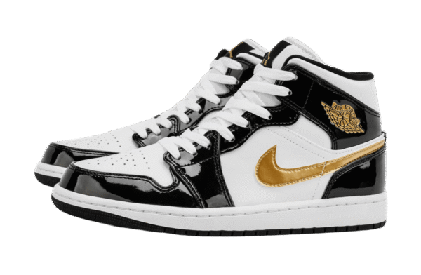 Air Jordan 1 Retro Mid SE Patent Black Gold