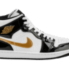 Air Jordan 1 Retro Mid SE Patent Black Gold