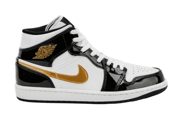 Air Jordan 1 Retro Mid SE Patent Black Gold